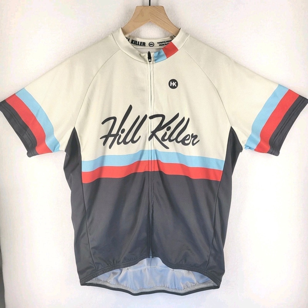 Hill Killer Cycling Jersey Womens 2XL Full Zip Colorblock Retro Bike Top